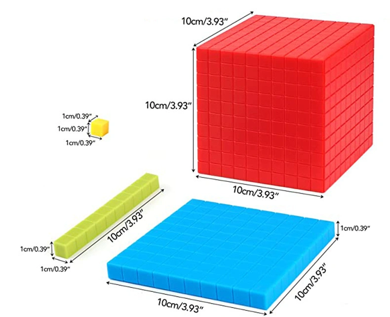 Smart Math Lernspielzeug, Base Ten Blocks Set, Kindergarten Heimschule Lehrspielzeug