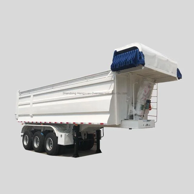 China Factory 3 Axle Strong Load Heavy Duty 150 Tons 45 Cubic Tipper Semi Trailer Rear Dump Semi Trailer