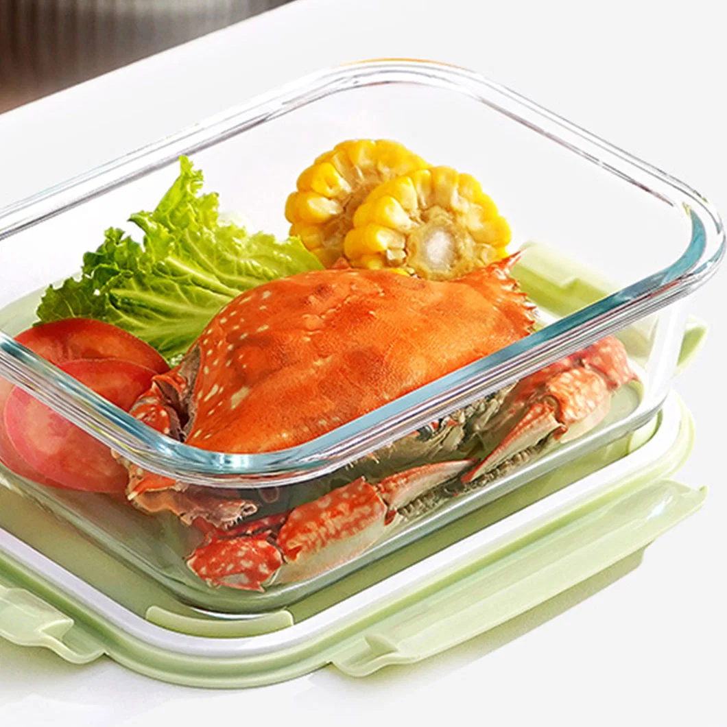 Knusprige Glas-Lunchbox Mikrowelle Beheizte Versiegelte Obst Bento-Box