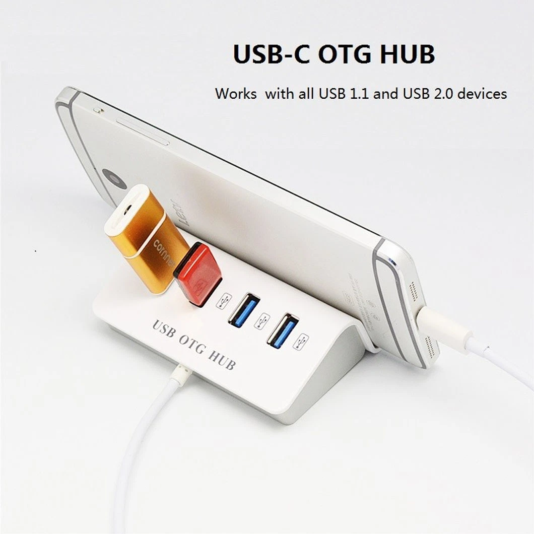 4 concentrador USB OTG+base para smartphone y ordenador