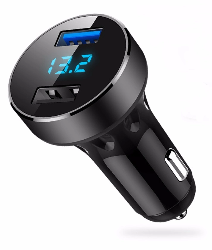 USB Car Charger 4.8A Dual Car Adapter, 2 USB Smart Port Charger Compatible for All Types of Mobile Phones Esg12943