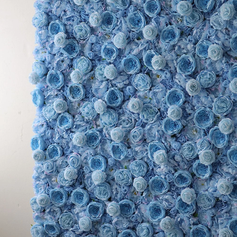 Hot Sale Plastic Flower Panel Customized Artificial Rose Flower Wall Wedding Backdrop