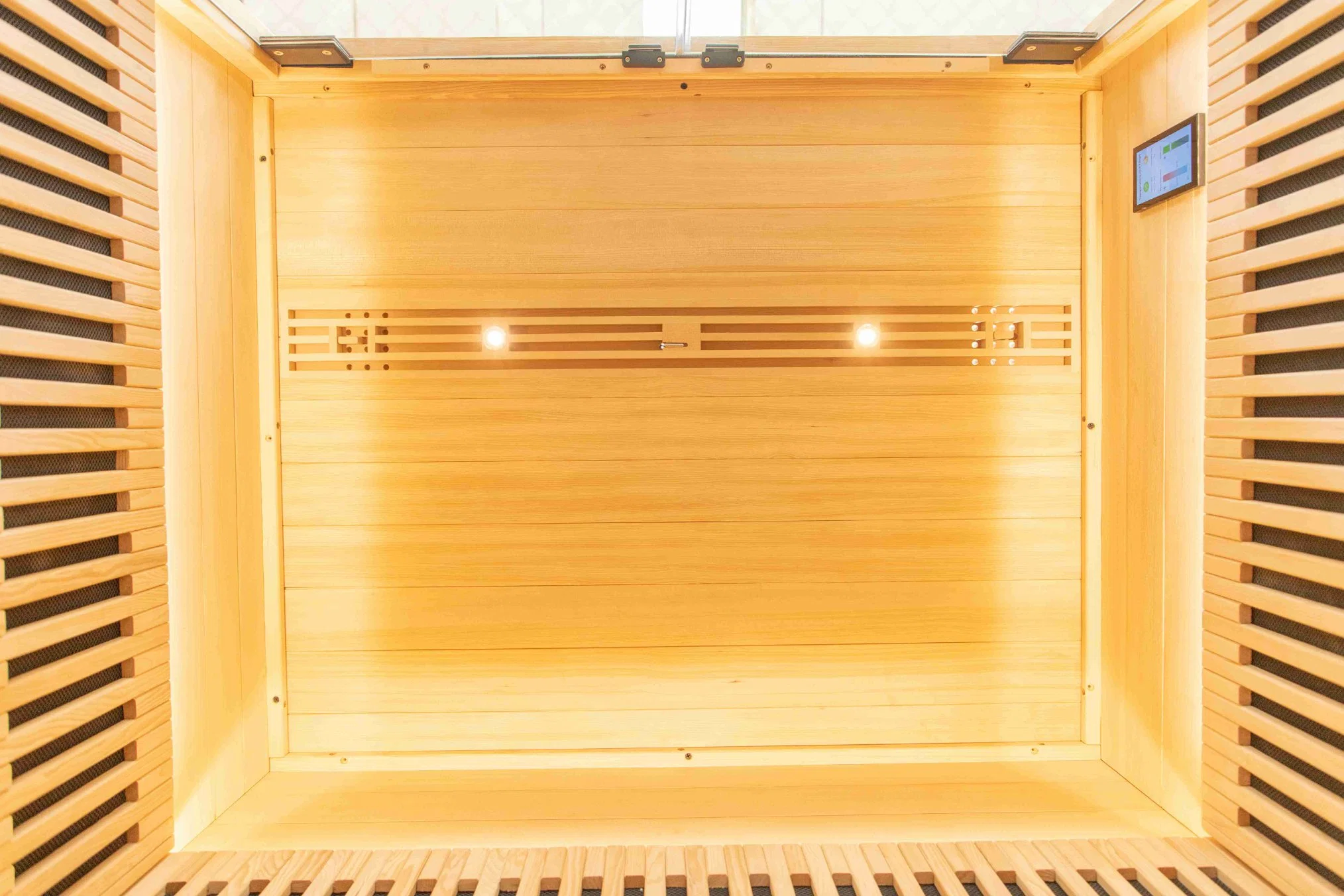 Commerce de gros de haute qualité à double porte en verre sauna infrarouge avec Best-Selling Custom