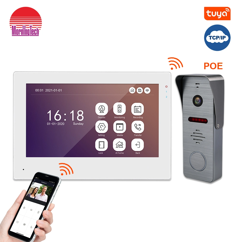 Novo sistema Smart Video Intercom para Apartamentos TCP/IP Door Bell Telefone de porta de vídeo com intercomunicador áudio com vídeo com câmara de vídeo com Wi-Fi elétrica