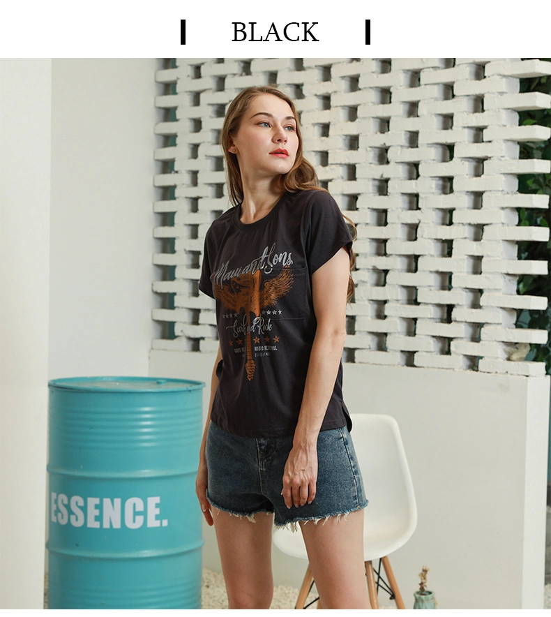 Stockpapa High quality/High cost performance  Wholesale/Supplier Women&prime; S Casual T Shirt Apparel Stock Stock Lot for Sale