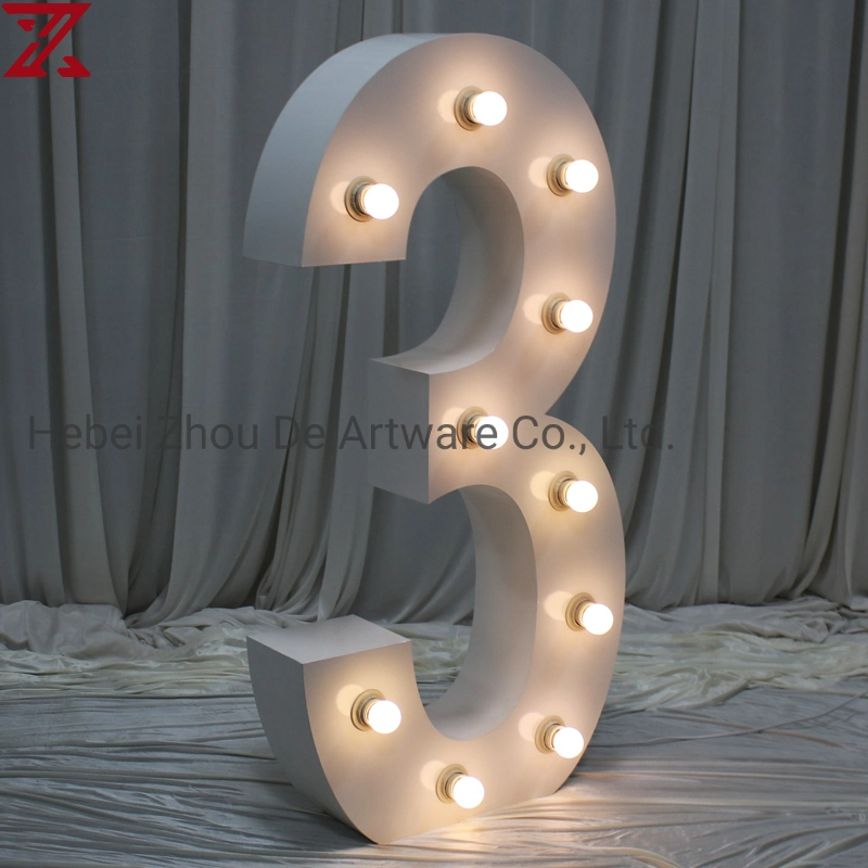 Custom Different Size LED Alphanumeric Lamp Wedding Party Stage Background Proposal Decoration