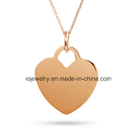 Plain DIY Jewelry Custom Pendant Heart Dog Tag Brushed Finished