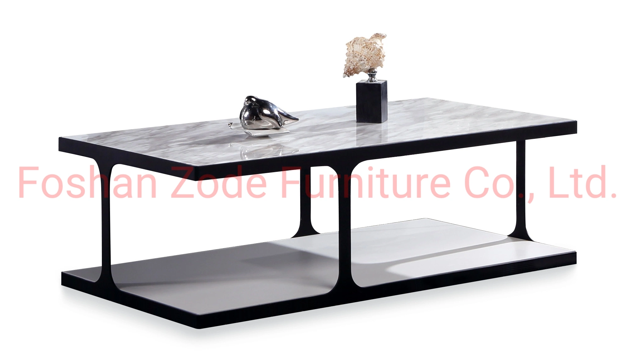 Zode Modern White Marble Metal Furniture Factory Wholesale/Supplier Unique Black Marble Top Coffee Table Chair Home Living Room Hotel