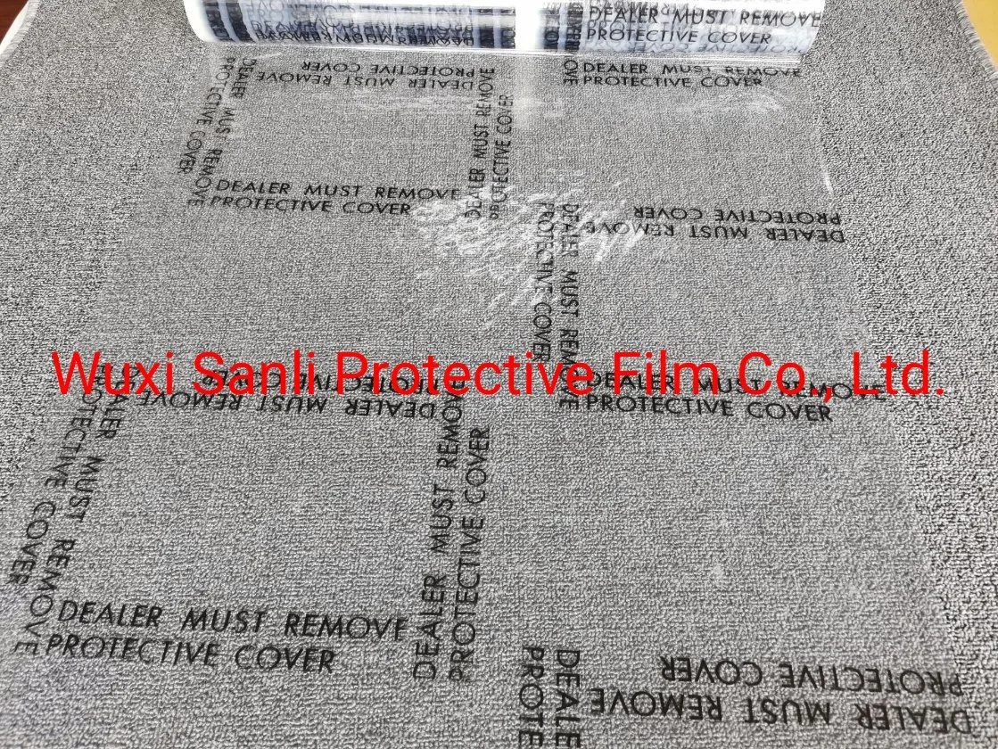 'Dealer Must Remove' Clear Auto Carpet Protective Film with Prints