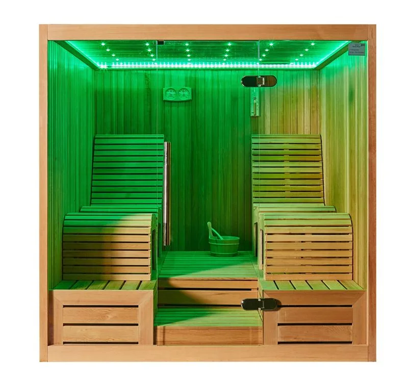 Couple Two Lying Position Romantic LED Light Health and Warm Leisure Sauna Cabin M-6050