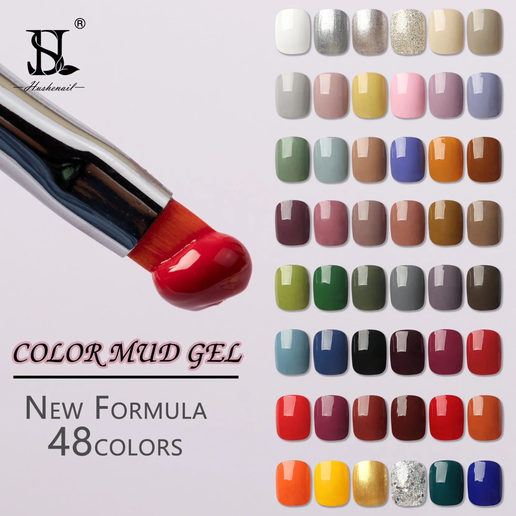 HS Nail Art Solid Pudding Jelly Gel Polish Private Label 48 Colors Solid Cream Nail Gel Polish