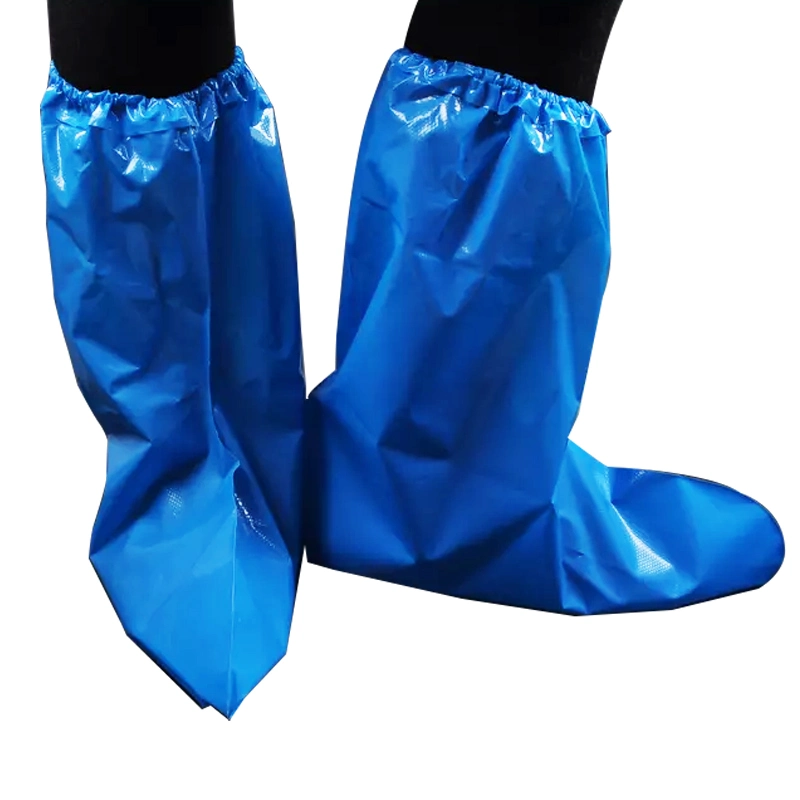 Low Price Waterproof Anti Skid PE Blue Disposable Plastic Shoe Cover Disposable Snow Boot Cover Unisex