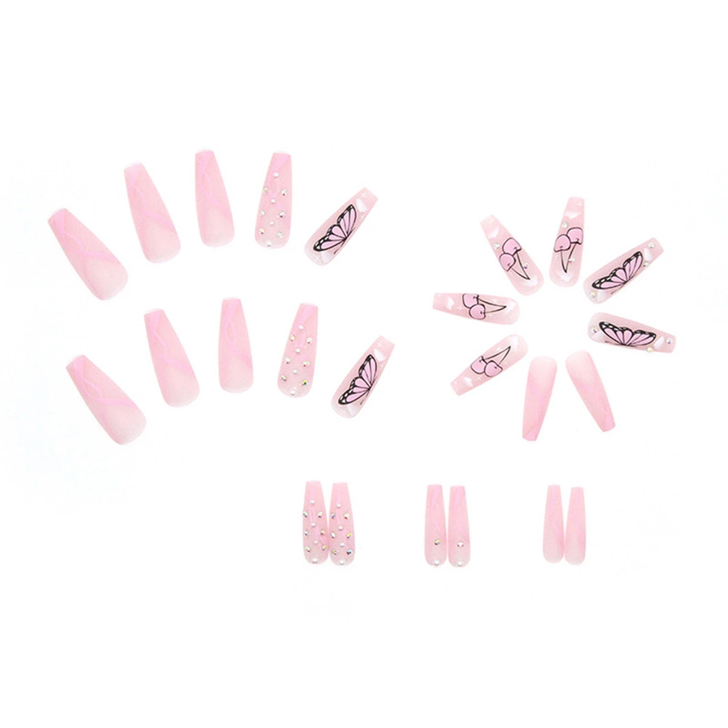 Long de gros de la ballerine Coffin acrylique clou sur la vente d'appuyer sur les ongles artificiels personnalisé Personnaliser les ongles