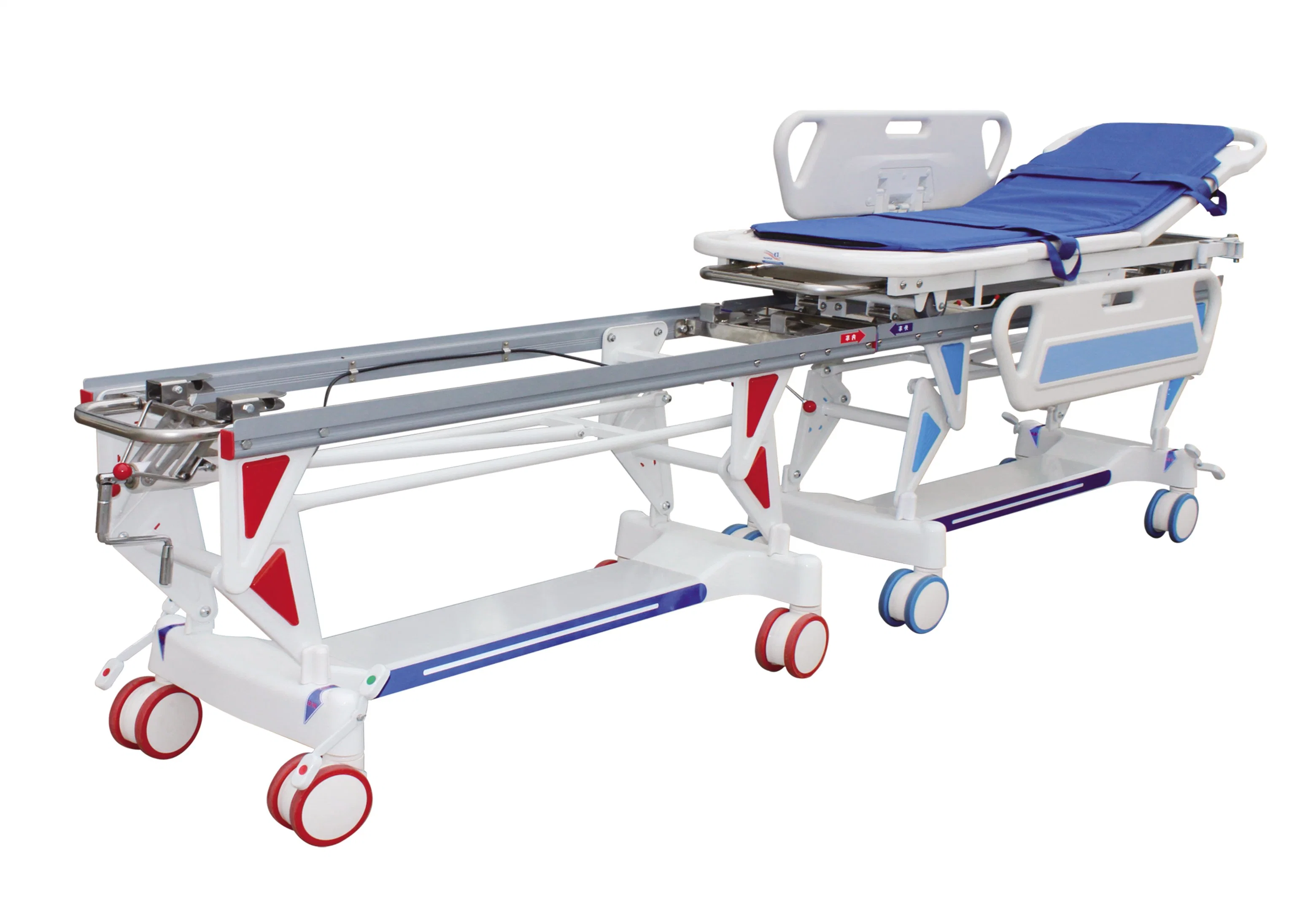 Emergency Patient Transport Stretcher Trolley Bed with Side Rails