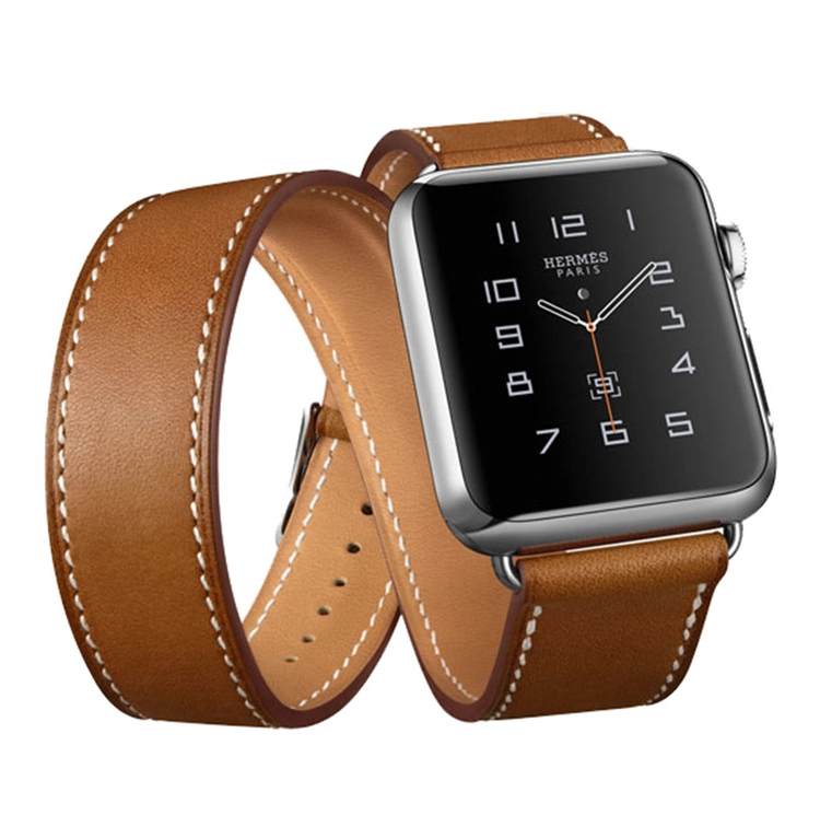 Popular Design Custom Brown Full Grain Leather Apple Watch Strap Iwatch Strap