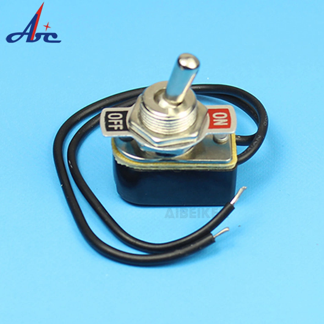 10A 120VDC on off Latching 12mm 2 Position Boat Car Toggle Switch with Wire Cable