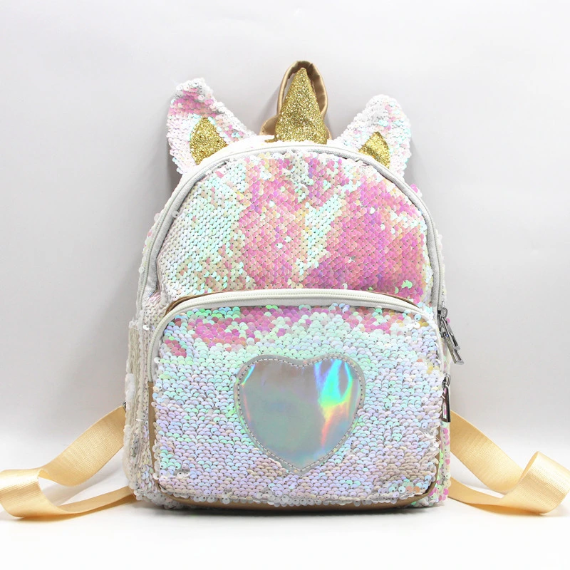 New Design Sequin Fashion Travel Backpack Cartoon Cute Female Bag