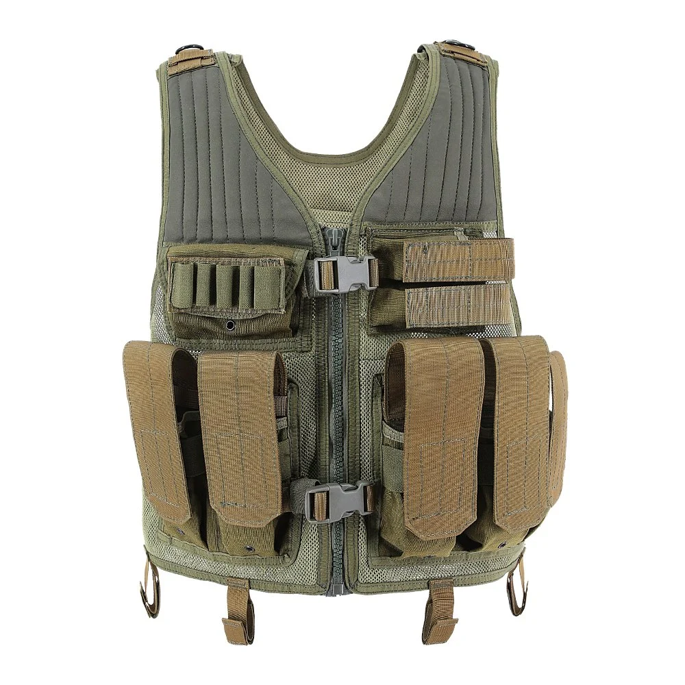 Army Safety Customized Khaki Molle Pouches Comabt Military Tactical Vest