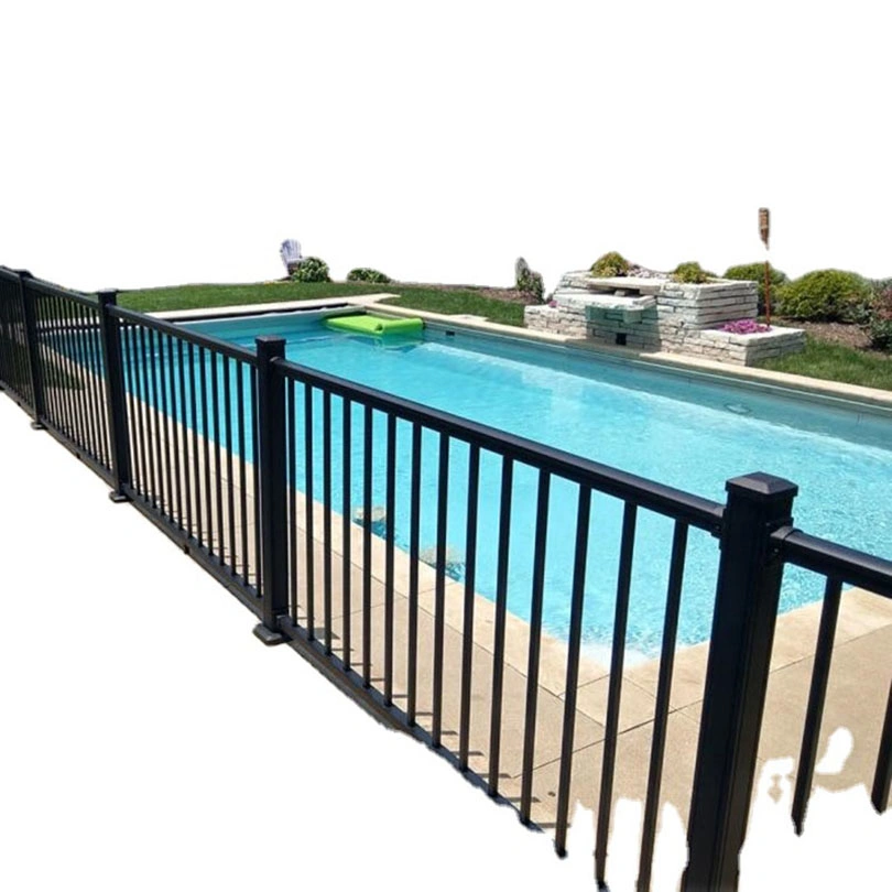 Black Powder Coated Galvanized Metal Picket Fences for Pools Gardens