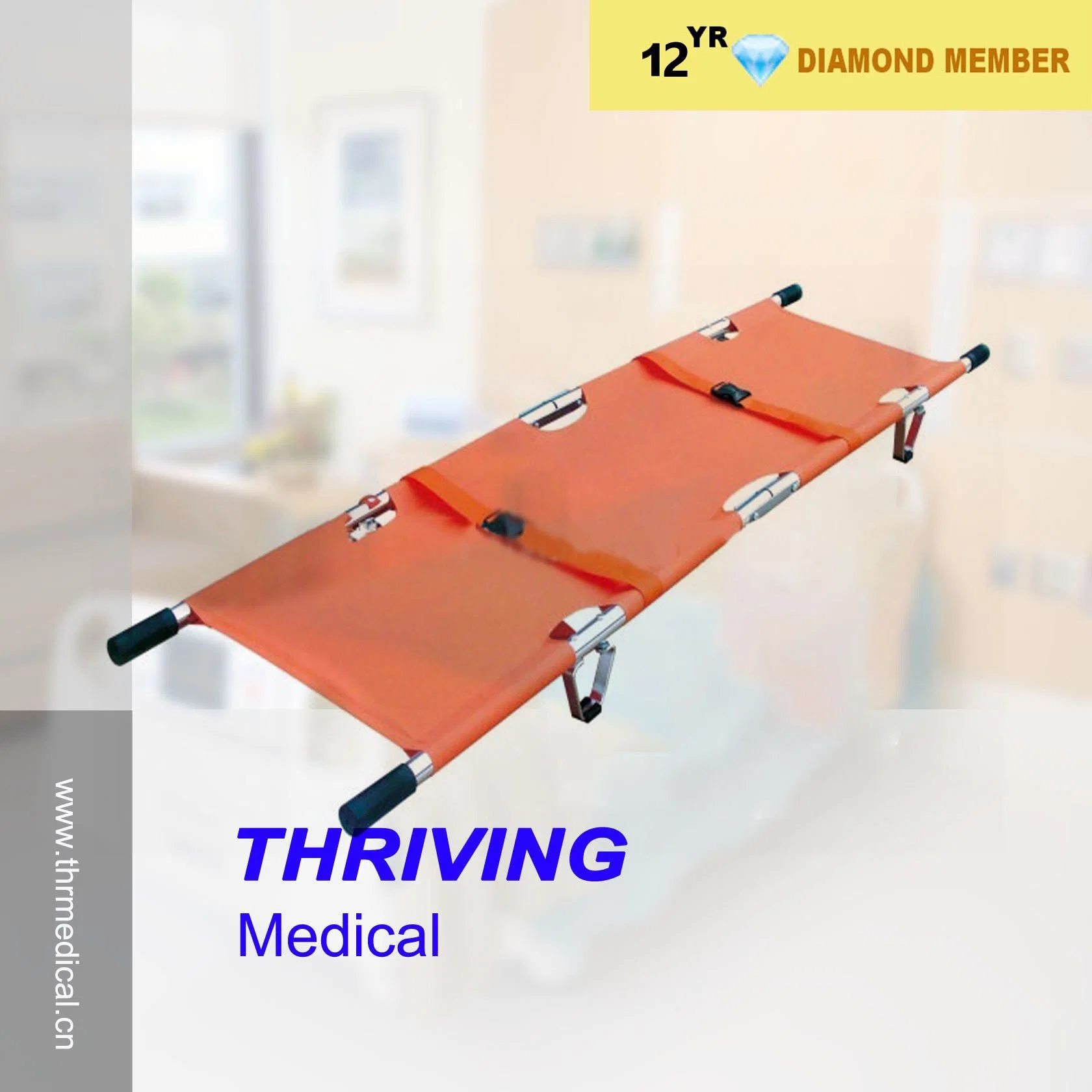 High Strength Aluminum Alloy Folding Stretcher (THR-1F1)