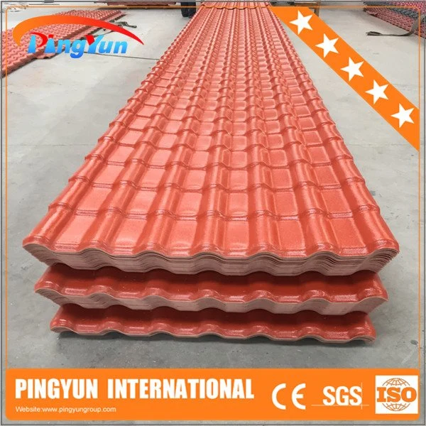 Green UPVC ASA Coated Roma Tile G28 Step Tiles Roof Roofing Sheets