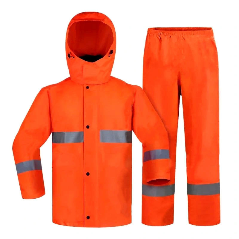 PVC Raincoat Durable Polyester Raincoat Hi Vis Raincoat