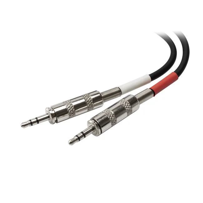 Kundenspezifischer Fabrikpreis Aluminium montiert Dual 3,5mm TRS Stereo Male Zu Ethernet RJ45-Audiokabel für Aaxia Equipmnet