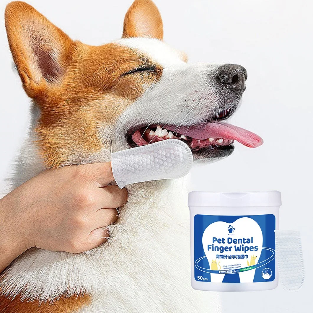 Manguito de los dedos para mascotas cuidados de limpieza bucal toallitas para la prevención de Placa Dental cálculo dental artículos para mascotas