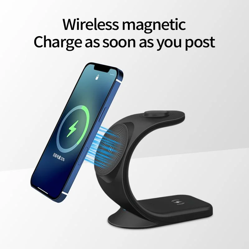 Teléfono móvil universal rápido portátil 15W Magnetic Teléfono Inalámbrico Wireless cargador 3 en 1