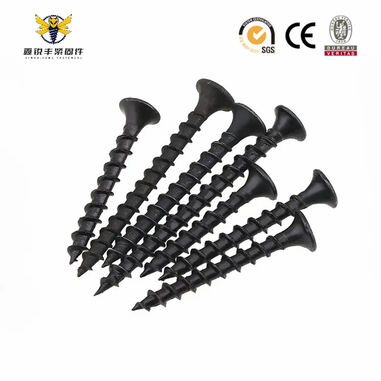 Black Tornillos Parafusos 6X25 3.5*25mm Dry Wall Screw Drywall Screws 1 1/4 Fine Coarse Thread