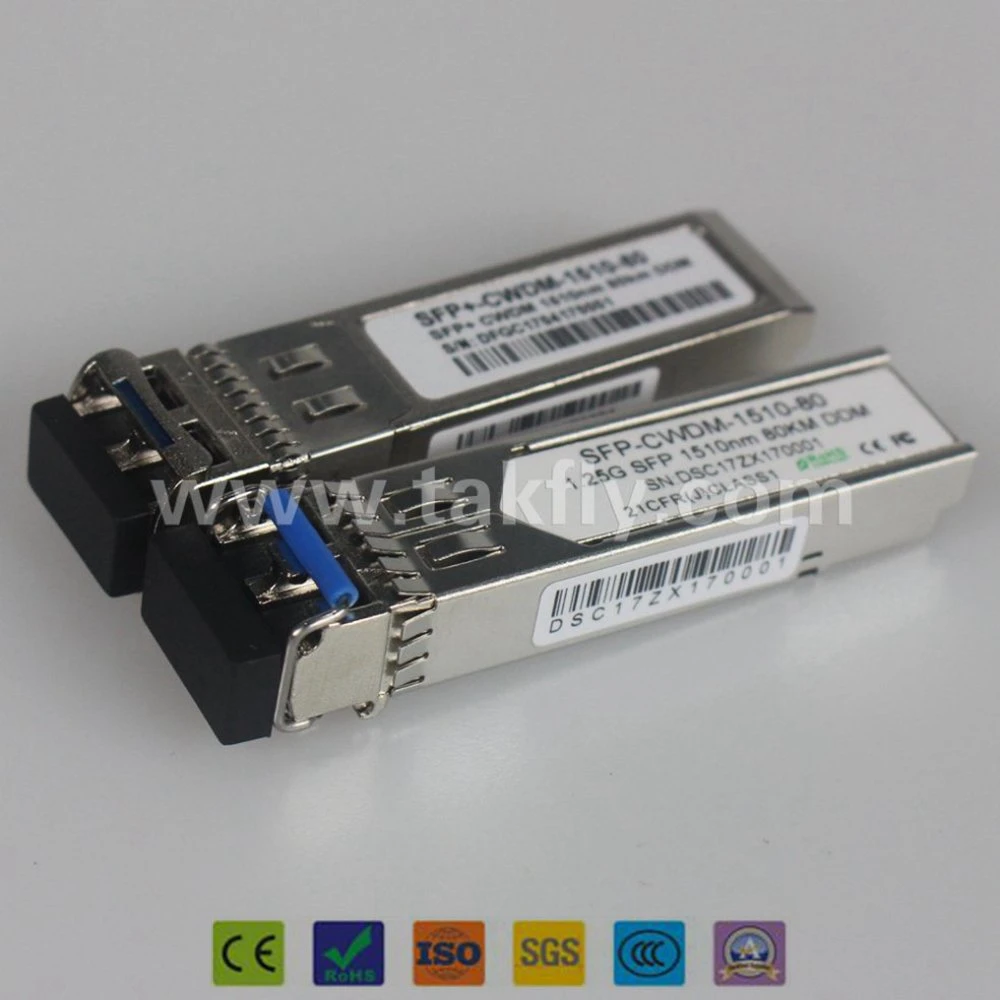 Takfly 1.25g CWDM SFP+ 1510nm 80km Dom Transceiver/Converter/Module