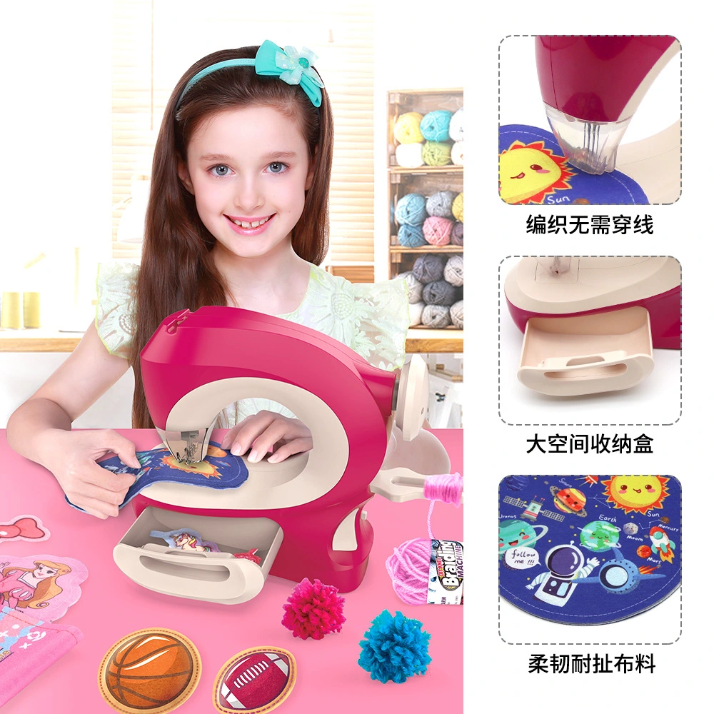 New Electric Sewing Machine Little Girl Play Home Mini Home Appliance Tailor Machine Girl Children Toy Set Gift