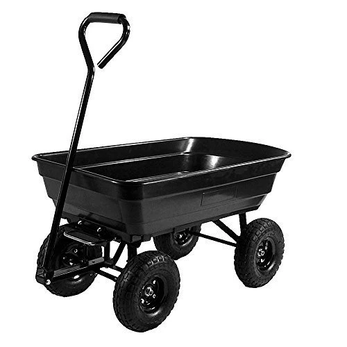 2-in-1 Convertible Handle Gorilla Carts Heavy-Duty Garden Poly Dump Cart