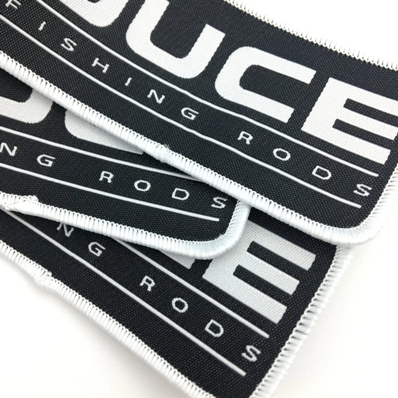 High Quality Adhesive Free Sample Brand Logo Custom Iron on Woven Patches Woven Badge for Clothing