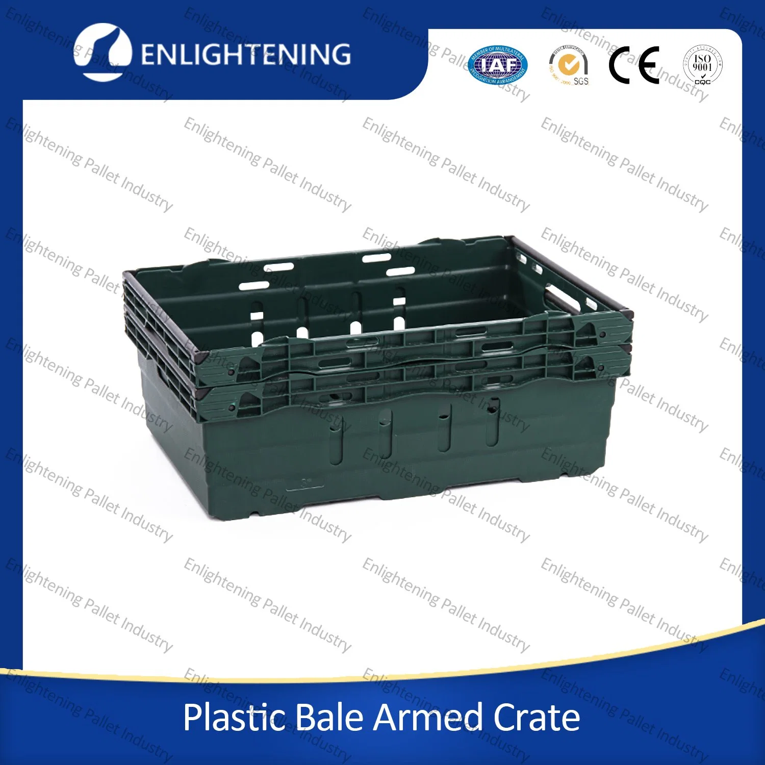 Heavy Duty PP recycler la cueillette des fruits de la récolte de légumes de maillage Nestable Stackale bras de balle se déplaçant en plastique Crate Box pour l'Agriculture