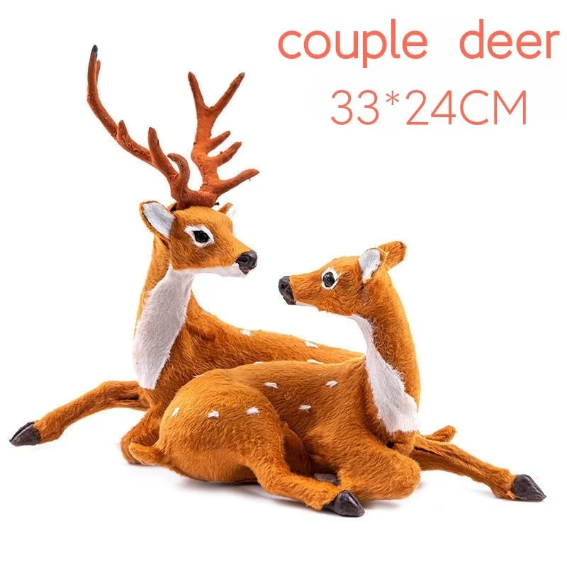 Christmas Fawn Decoration Doll Doll Simulation Sika Deer Christmas Tree Scene Layout Elk Decoration Package