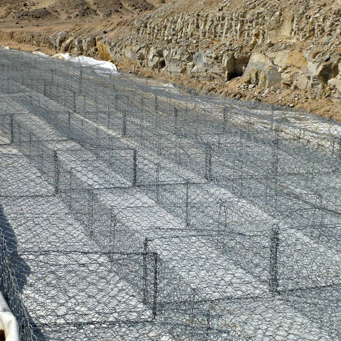 Auto máquina tejido hexagonal galvanizado / PVC recubierto 4 X 1 X 1 Caja de gabion de la cesta de piedra para la esgrima del alambre