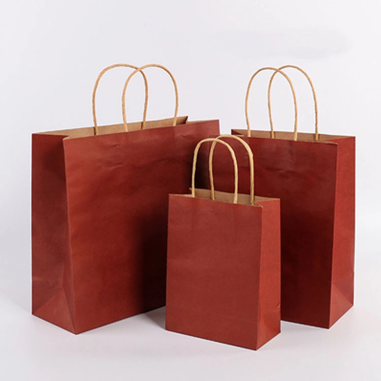 Brown Kraft Paper Shopping Gift Packaging Bag Fashion Gift Tote Packaging Bags