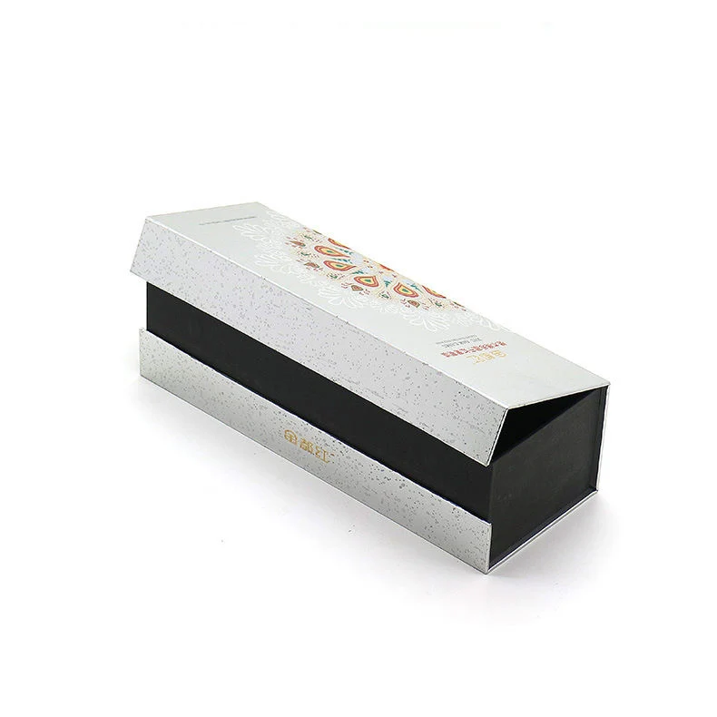 Customize Single Double Silvery Flip Red Wine Champagne Carton Printing Cardboard Magnet Gift Paper Whisky Box Packaging