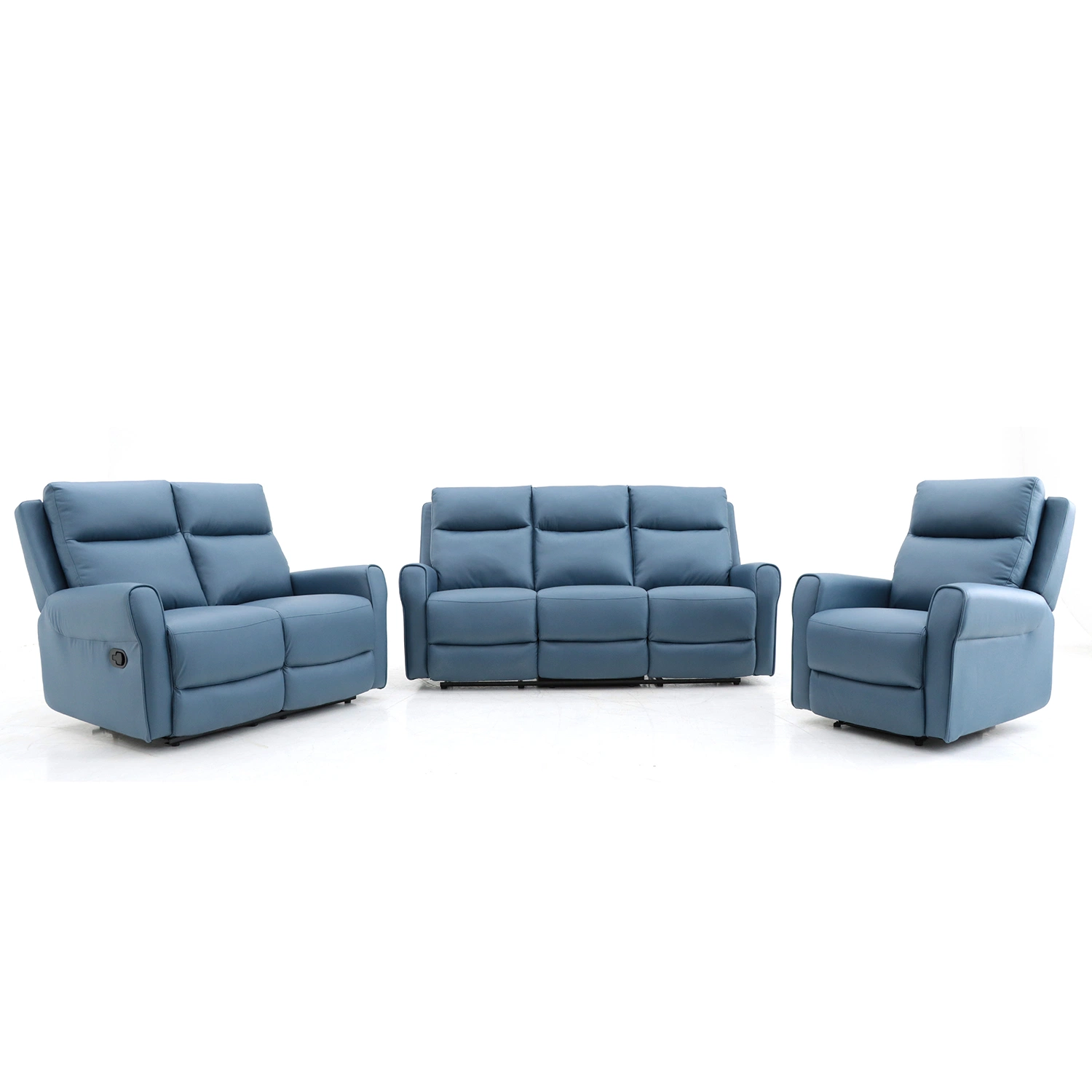 3+2+1 Diseño moderno Cuero o tela sofá reclinable movimiento Set Reclining para Mobiliario de Sala de estar