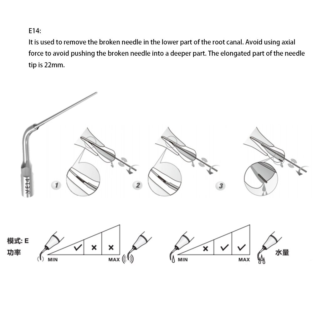 L'échelle ultrasonique Astuce Conseils concernant l'endodontie E14 pour retirer les abaisser l'aiguille cassé