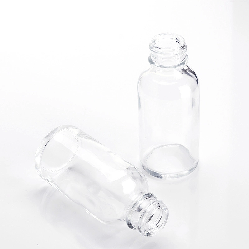 Mayorista/Proveedor Boston Essential Oil Bottle 30ml 50ml 60ml transparente Botella de vidrio