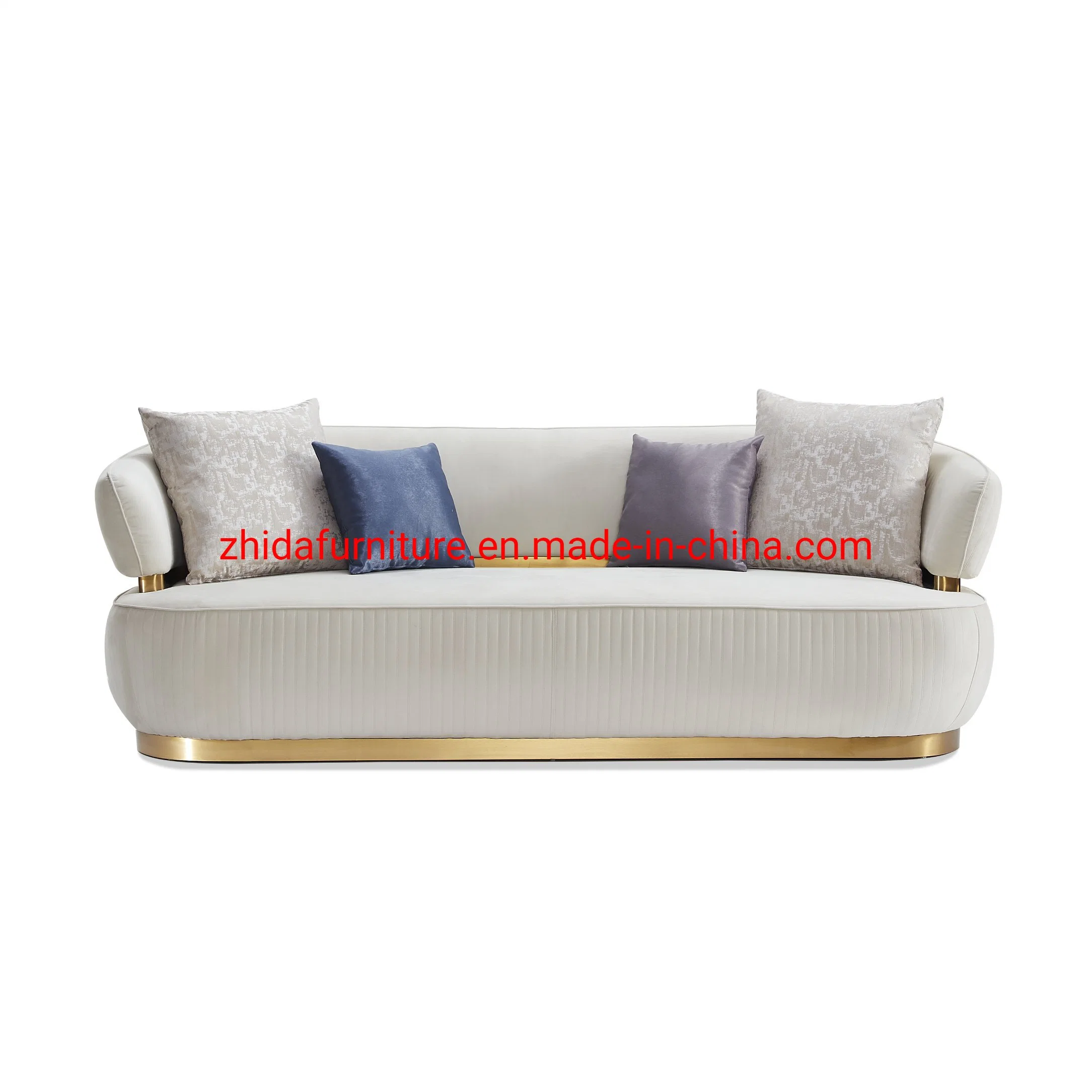 Zhida Luxury Furniture Living Room Furniture Velvet Sofa Set Couch