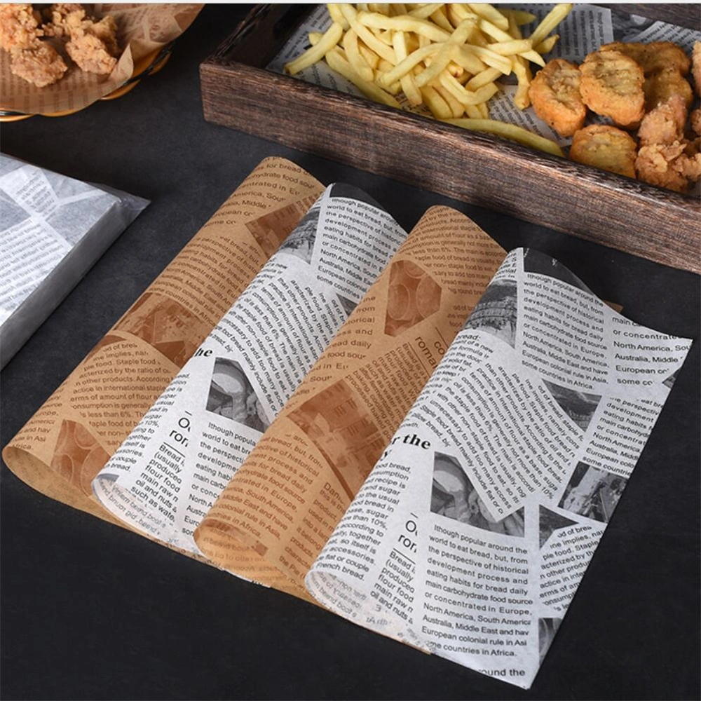 Doner Kebab out Bag Greaseproof Fast Black Food Wrapping Paper