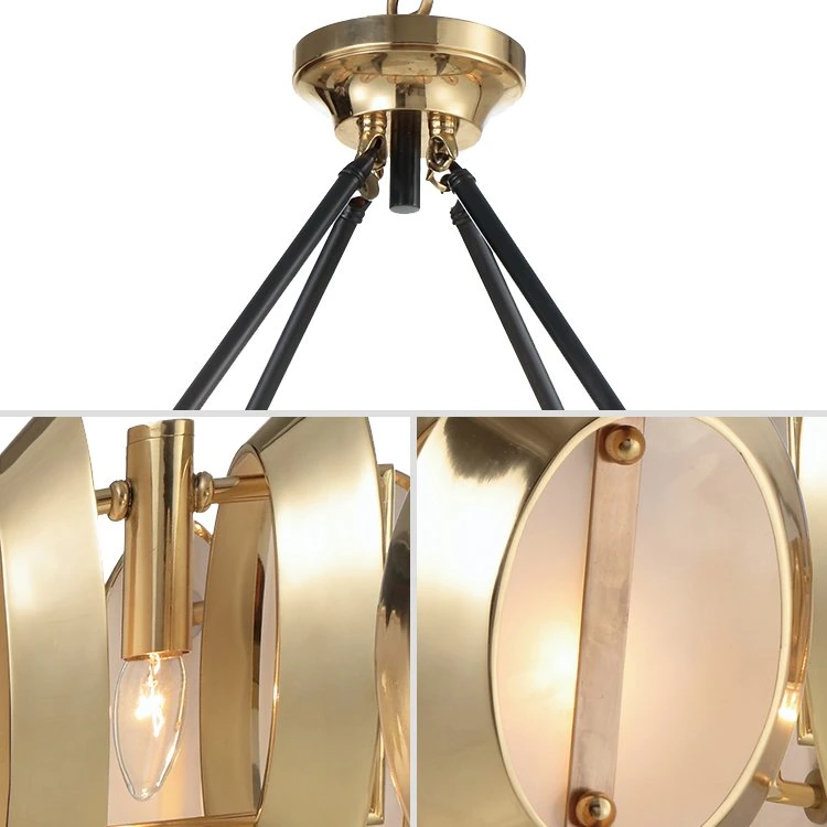 Grand salon contemporain en bronze laiton moderne, luminaire LED