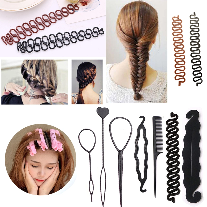 Herramientas trenzadas Pinzas de pelo trenzadas Pair clips Comb peinados de diadema pellizcos trenzados Accesorios para el cabello