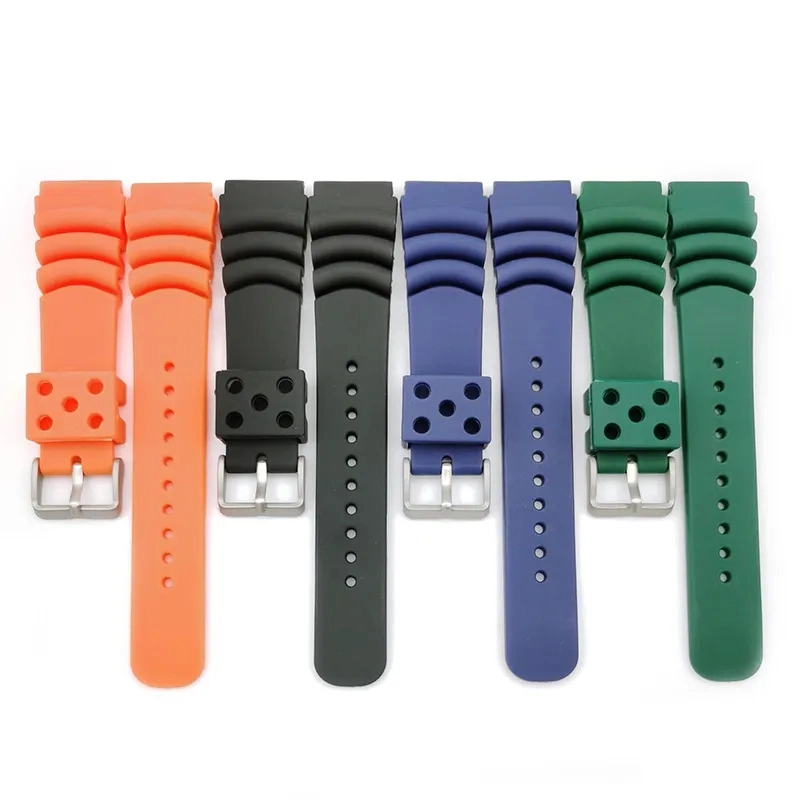 Customized Fluorescent Shiny Trendy Non-Slip Waterproof Silicone Strap with Breathable Holes