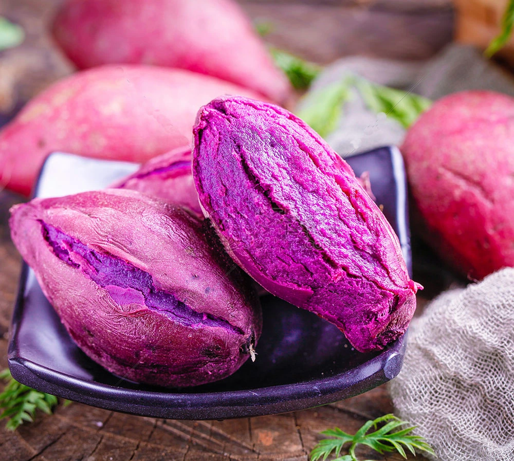 Los alimentos naturales de color púrpura el ñame en polvo para la comida de pasta