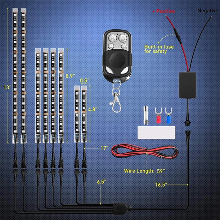 Cnbf Flying Car Accessories RGB LED Light Kit متعددة الألوان مقاومة للماء