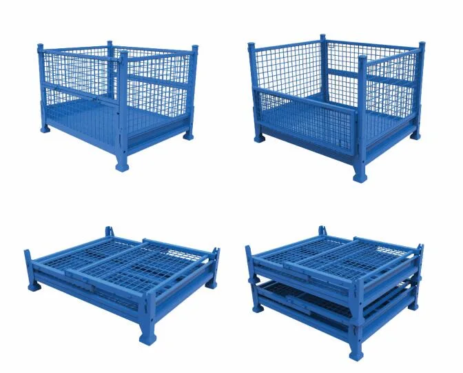 Full Welding Storage Cage Goods Shelves with Durable Pallet